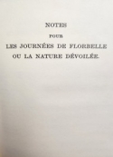 Marquis de Sade: Notes pour les Journées de Florbelle ou la Nature Dévoilée